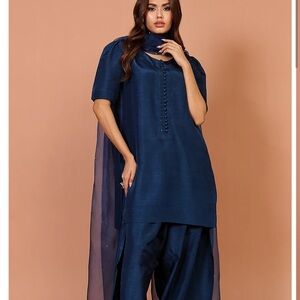 Elegant Navy Blue Women's Dress Pakistani farshi shalwar suit